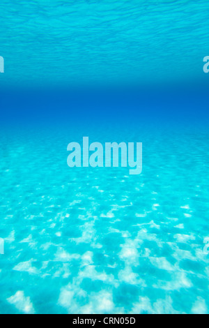 Blue turquoise underwater view of tropical beach transparent water Stock Photo