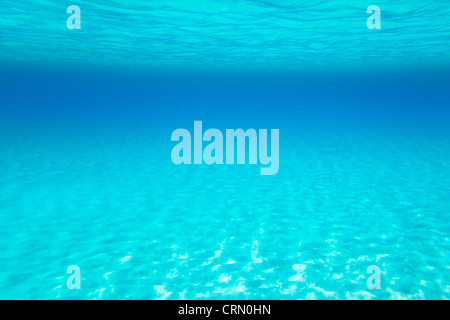 Blue turquoise underwater view of tropical beach transparent water Stock Photo