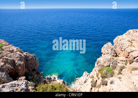 Balearic Mediterranean sea high view from Barbaria Formentera island Stock Photo