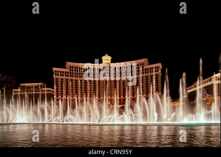 LAS VEGAS, USA - JUNE 15, 2012:  The Bellagio Resort Hotel Casino at night, Stock Photo
