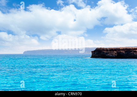 Formentera Punta Prima in Balearic islands of spain view from sea Stock Photo