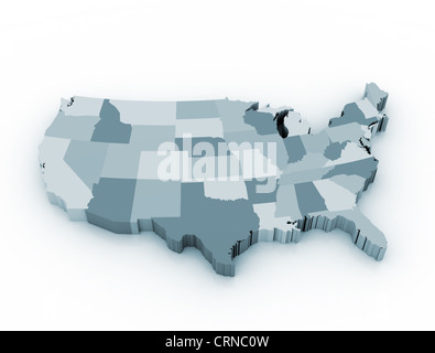 Map of united states of America Stock Photo