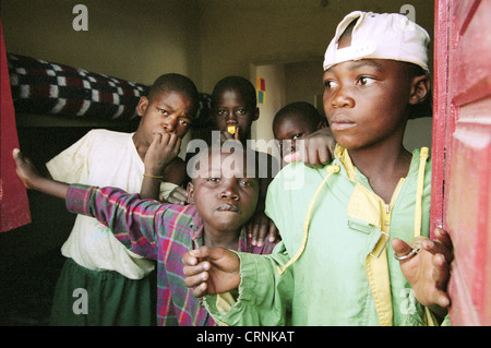 Street children in an orphanage in Lubango, Angola. Stock Photo