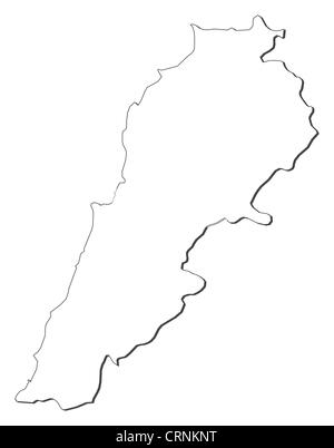 Political map of Lebanon with the several governorates. Stock Photo