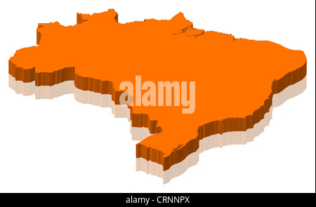 Political map of Brazil with the several states. Stock Photo