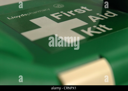 First aid kit in a green box. Stock Photo