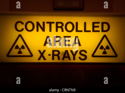 X ray controlled area sign Stock Photo