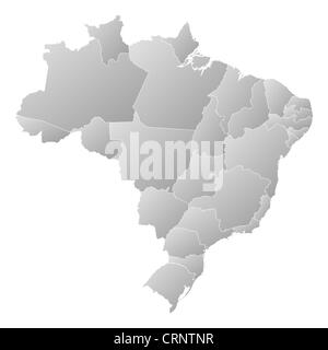 Political map of Brazil with the several states. Stock Photo