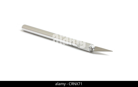 A sharp hobby knife isolated on white Stock Photo