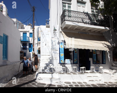 Mykonos street scene, Greece Stock Photo