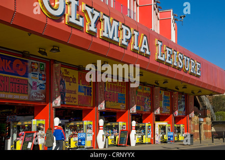 An amusement arcade on the Scarborough seafront. Stock Photo