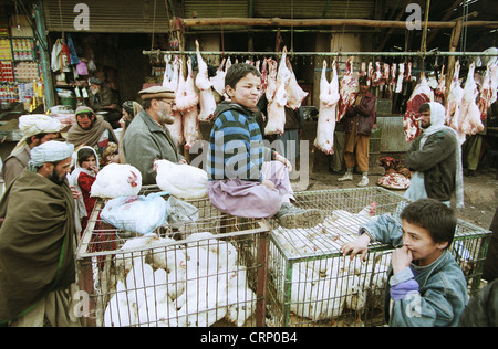 Meat market in Kabul. Stock Photo