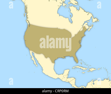 Political map of the United States with the several states. Stock Photo