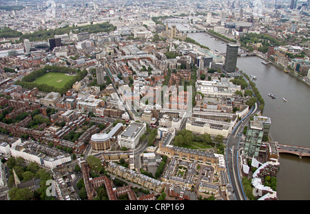 aerial view of Westminster and part of Pimlico, London SW1 Stock Photo