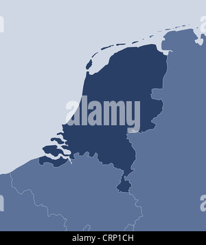 Political map of Netherlands with the several states. Stock Photo