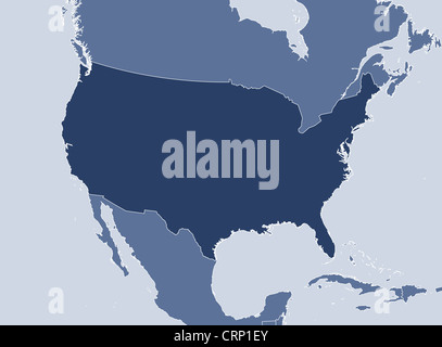 Political map of the United States with the several states. Stock Photo