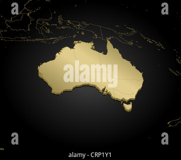 Political map of Australia with the several states. Stock Photo