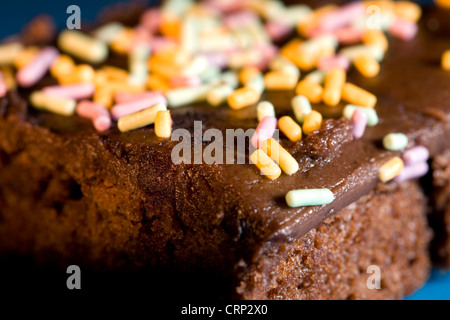 Close up of a piece of chocolate cake. Stock Photo