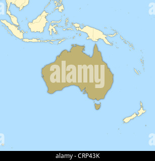 Political map of Australia with the several states. Stock Photo