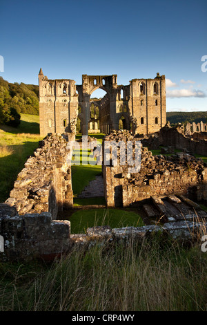 The ruins of Rievaulx Abbey, one of the first Cistercian abbeys to be founded in England, in the North York Moors National Park. Stock Photo