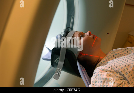 A patient having a CT scan