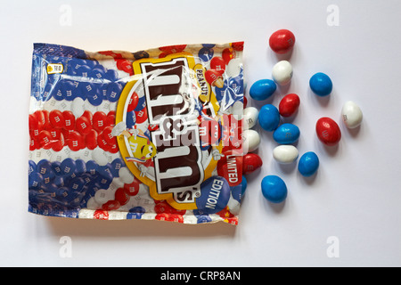 Packet of limited edition crunchy caramel M&Ms isolated on white background  Stock Photo - Alamy