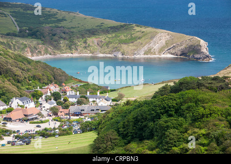 Lulworth Cove a popular visitor attraction on the World heritage, Jurassic Coast, in Dorset, UK. Stock Photo