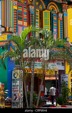 South East Asia, Singapore, Little India, Colourful Heritage Villa, once the residence of Tan Teng Niah Stock Photo