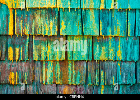 Shingled wall of a fisherman's shed in Nova Scotia, Canada. Stock Photo