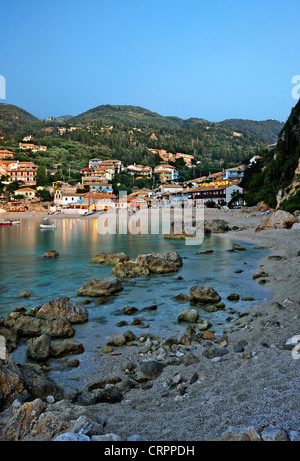 Agios Nikitas, a beautiful village on the west coast of Lefkada (or 'Lefkas') island, Ionian Sea, Greece Stock Photo