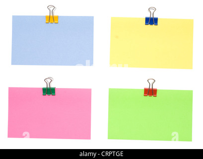 color sticky blank background isolated over white background Stock Photo