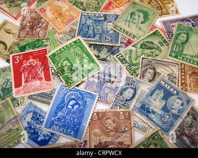 Maltese Vintage Stamps Stock Photo