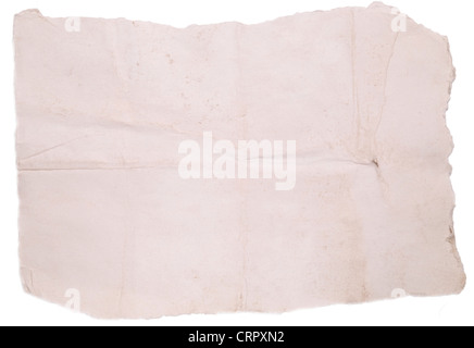 old torn paper over white background Stock Photo