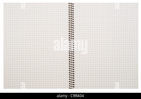open spiral notebook isolated on white Stock Photo