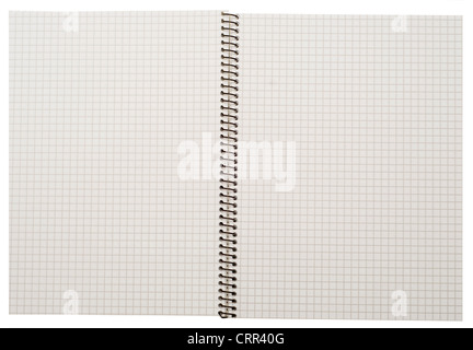 open spiral notebook isolated on white Stock Photo