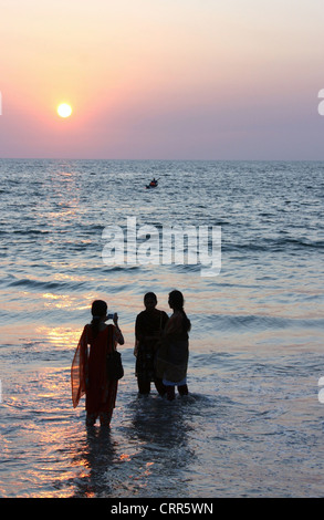 Sunset Photograph Taking in the Arabian Sea at Kovalam Stock Photo