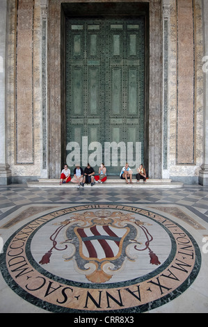 Europe  Italy Lazio Latium Rome Basilica of St John Lateran or San Giovanni in Laterano The bronze door Stock Photo