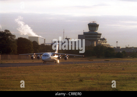 View of the Berlin Tegel airport in backlight Stock Photo