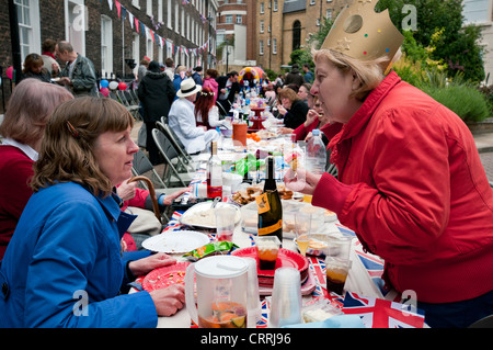 Queens Diamond  Jubilee street party in London June 2012 Stock Photo