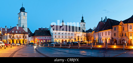 Sibiu, in the center of Transylvania, Romania. View from above with the  Fagaras Mountains in the back. HDR photo. City also known as Hermannstadt  Stock Photo - Alamy
