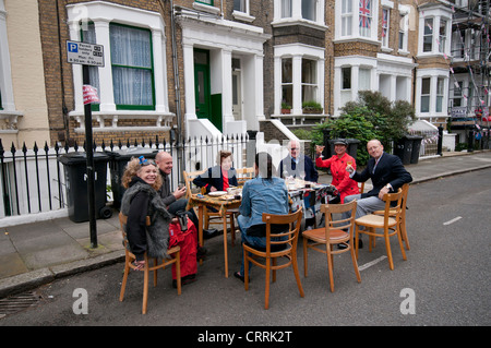 Queens Diamond  Jubilee street party in London June 2012 Stock Photo