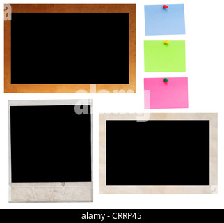 polaroid and photo frame on a white Stock Photo