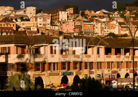 Avenue de l'independence and Faravohitra District, Antananarivo, Madagascar Stock Photo