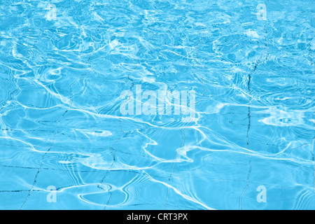 Pool water abstract background, cold fresh natural backdrop, rippled texture and pattern, blue swimming pool seamless surface Stock Photo