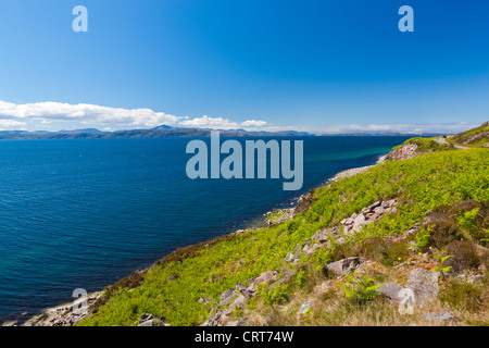 Inner Sound towards Island of Raasay, Wester Ross in the North West Highlands of Scotland, United Kingdom, Europe Stock Photo