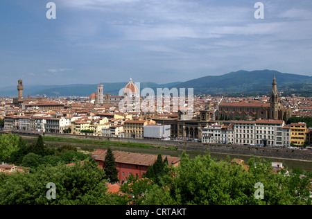 Panoramic view from Piazzale Michelangelo Florence Italy Stock Photo