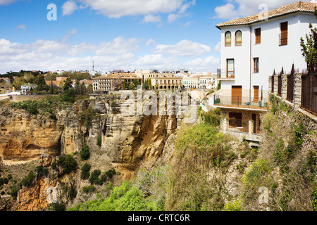 Ronda town on the high cliff in Andalusia region of Spain, Malaga province. Stock Photo