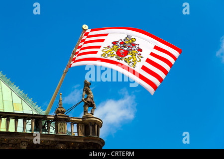 Flag of the German city Bremen on the townhall