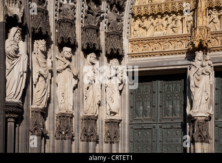Detail of the Facade of the Cathedral in Cologne, Germany. Stock Photo