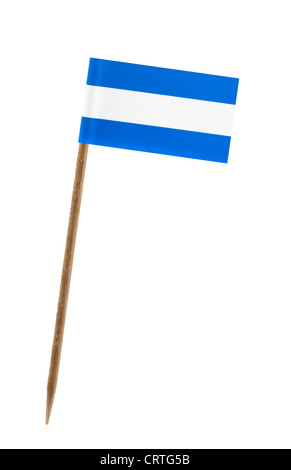 Tooth pick wit a small paper flag of El Salvador Stock Photo